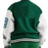 Emerald Green Wool Varsity Patch Jacket Back