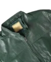 Green Cafe Racer Leather Jacket on Sale