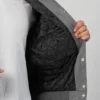 Grey Wool Varsity Jacket with Black Sleeves Inner