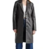 Long Black Leather Coat For Women