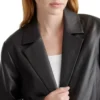 Long Black Leather Coat For Women CLoser