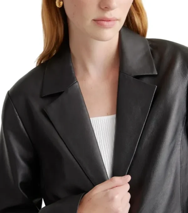 Long Black Leather Coat For Women CLoser