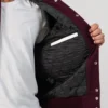 Maroon Wool Varsity Jacket with White Sleeves Inner