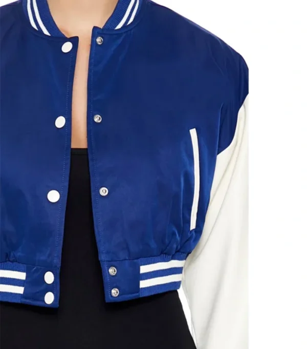Melvyn Crop Varsity Style Jacket Closer
