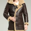 Men B3 Shearling Leather Coat Front