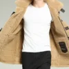 Men B3 Shearling Leather Coat Look