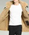 Men B3 Shearling Leather Coat Look