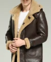 Men B3 Shearling Leather Coat Side Look