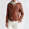 Men Brown Biker Leather Jacket