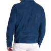 Mens Blue Motorcycle Leather Jacket Back