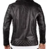 Mens Crocodile Black Leather Biker Jacket Back