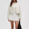Off White Cropped Corduroy Jacket