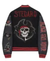 Pirate Sea Rider Black Varsity Jacket Back