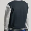 Ralvyn Black Wool Varsity with Grey Sleeves Jacket Back