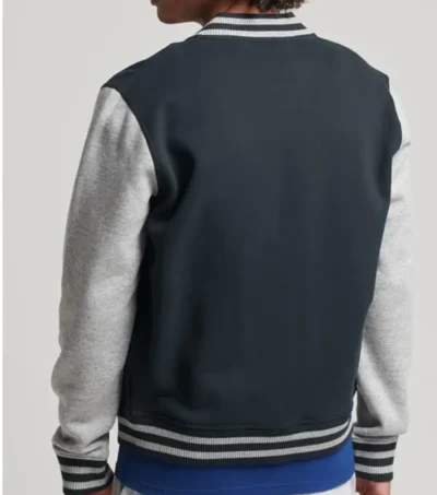 Ralvyn Black Wool Varsity with Grey Sleeves Jacket Back