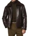 Raveston Dark Brown Leather Zipper with Fur Collar Jacket