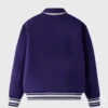 Royalin Purple Wool Bomber Jacket Back