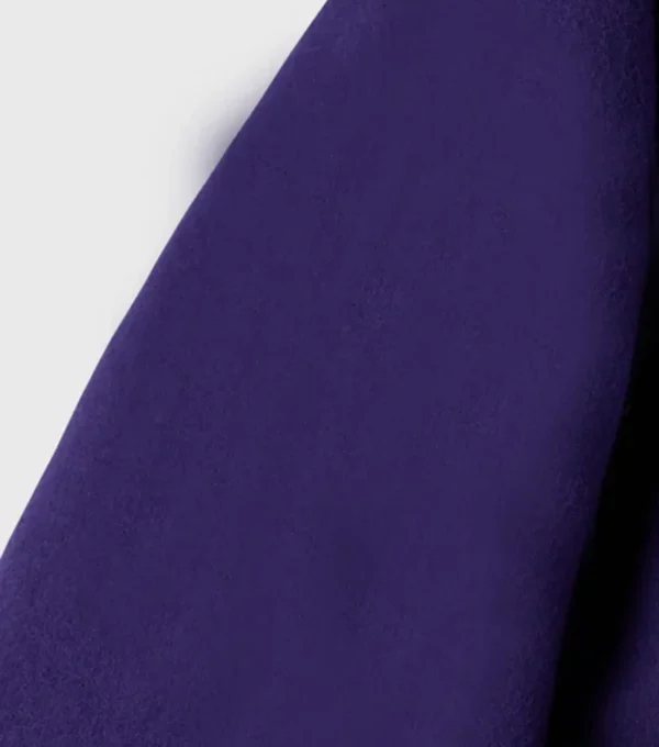 Royalin Purple Wool Bomber Jacket Closer