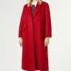 Seravelle Long Red Wool Overcoat Jacket