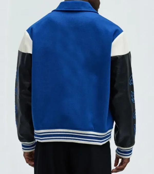Stormline Blue Wool Bomber Jacket Back
