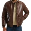 Stylish Brown Bomber Leather Jacket
