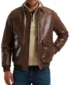 Stylish Brown Bomber Leather Jacket