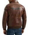 Stylish Brown Bomber Leather Jacket Back