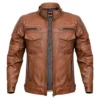 Stylish Brown Leather Biker Jacket