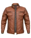 Stylish Brown Leather Biker Jacket
