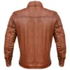 Stylish Brown Leather Biker Jacket Back