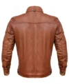 Stylish Brown Leather Biker Jacket Back