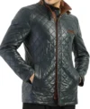 Stylish Quilted Leather Jacket for Men Front