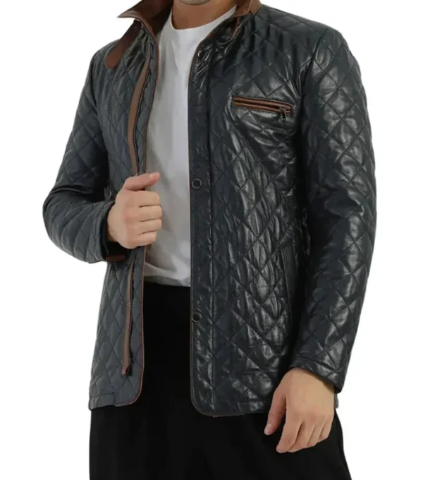 Stylish Quilted Leather Jacket for Men on Sale