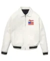 United America Map Leather Jacket Front