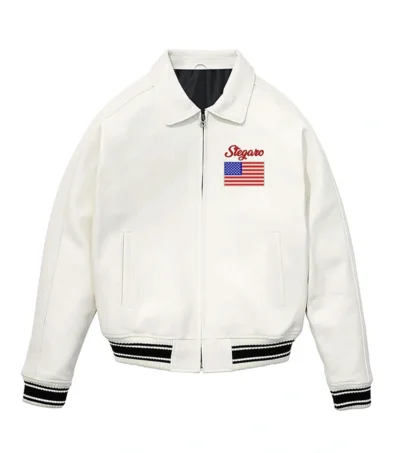 United America Map Leather Jacket Front