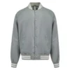 Velmira Grey Bomber Satin Jacket