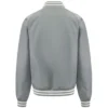 Velmira Grey Bomber Satin Jacket Back