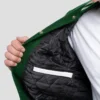 Verdant Green and White Varsity Jacket Inner