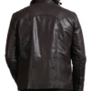 Vintage Brown Leather Trucker Jacket for Men Back