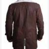 Vintage Style Brown Shearling Leather Coat Back