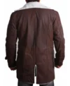 Vintage Style Brown Shearling Leather Coat Back