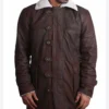 Vintage Style Brown Shearling Leather Coat on Sale