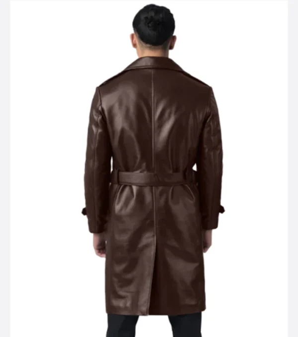 Vintage Style Brown Trench Coat Back