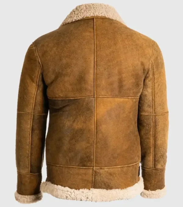 Vintage Tan Brown B3 Flight Leather Jacket Back
