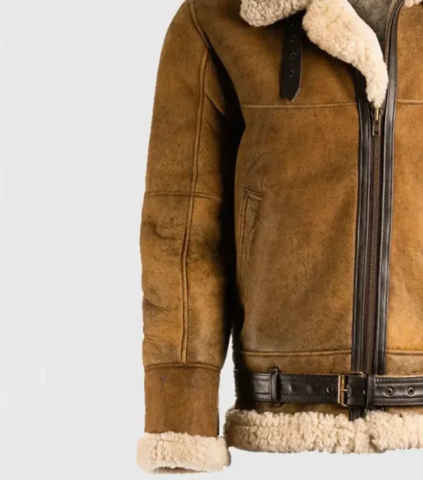 Vintage Tan Brown B3 Flight Leather Jacket on Sale