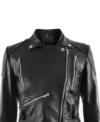 Women Black Peplum Style Leather Jacket on Sale