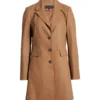 Women Brown Plain Leather Trench Coat on Sale