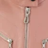 Women Pink Stylish Leather Jacket Clsoer