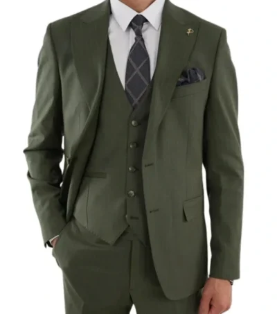Zelvorn Pistachio Green Three Piece Suit
