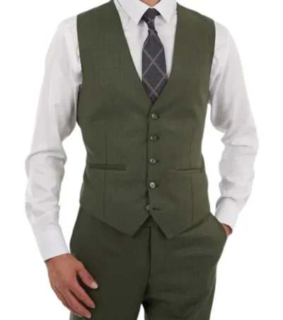 Zelvorn Pistachio Green Three Piece Suit Front